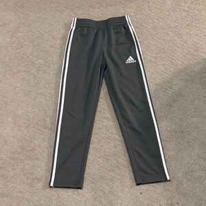 Adidas Kids Charcoal Joggers with White Stripes